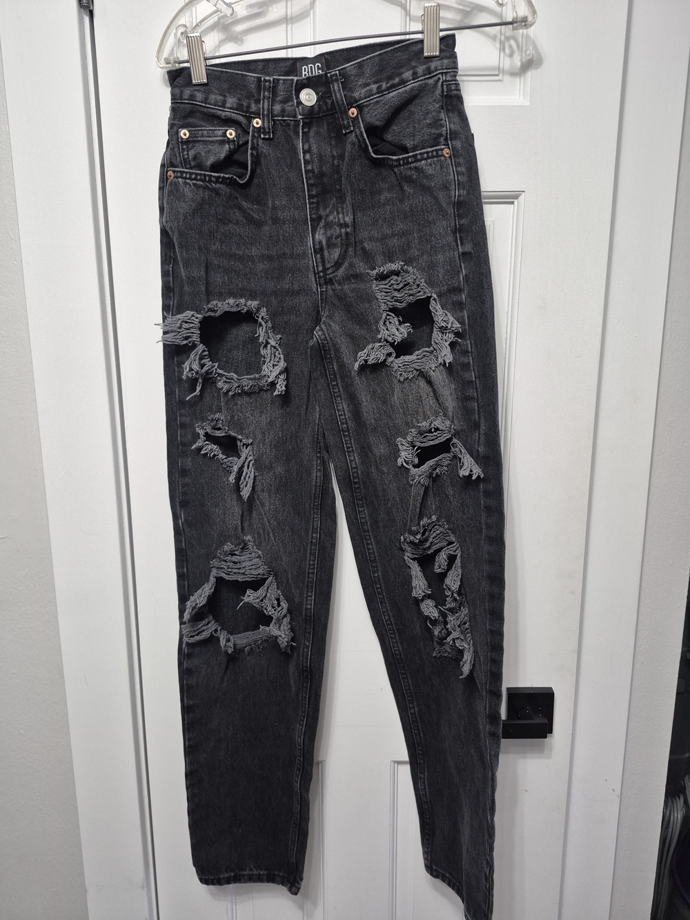 BDG High-Rise Black Washed Ripped Jeans